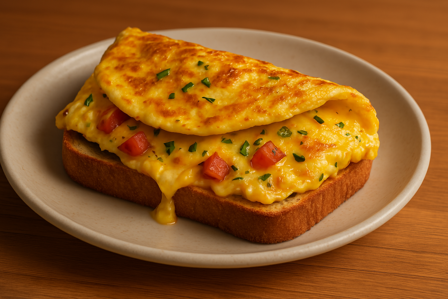 Cheese Bread Omelette